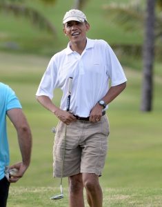 Obama sul campo da golf