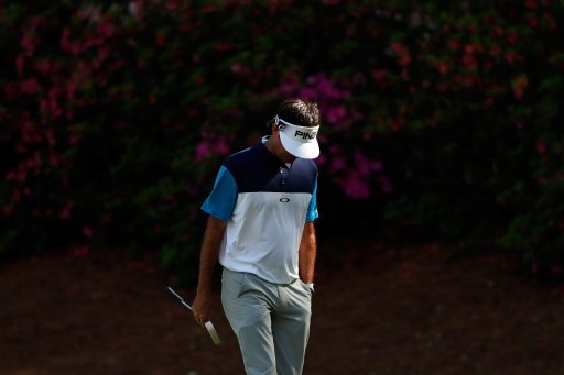 AUGUSTA, GEORGIA - APRIL 07: Bubba Watson of the United States reacts on the 13th green during the first round of the 2016 Masters Tournament at Augusta National Golf Club on April 7, 2016 in Augusta, Georgia. Kevin C. Cox/Getty Images/AFP