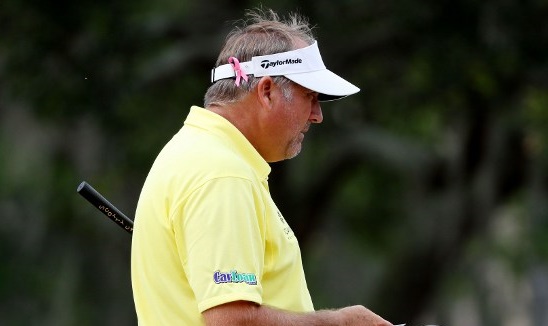 PONTE VEDRA BEACH, FL - MAY 15: Ken Duke of the United States checks his yardage book during the final round of THE PLAYERS Championship at the Stadium course at TPC Sawgrass on May 15, 2016 in Ponte Vedra Beach, Florida. Sam Greenwood/Getty Images/AFP