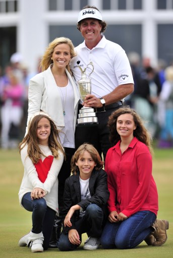 Phil Mickelson con la moglie Amy e