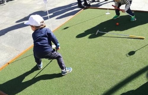 Golf in piazza 2017: un momento dell'iniziativa di Monza.