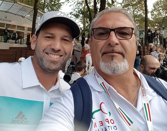 Riccardo e Sergio Garcia all'Open d'Italia di golf 2017