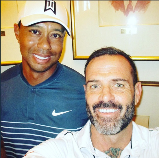 Ascanio Pacelli al Masters in compagnia di Tiger Woods.