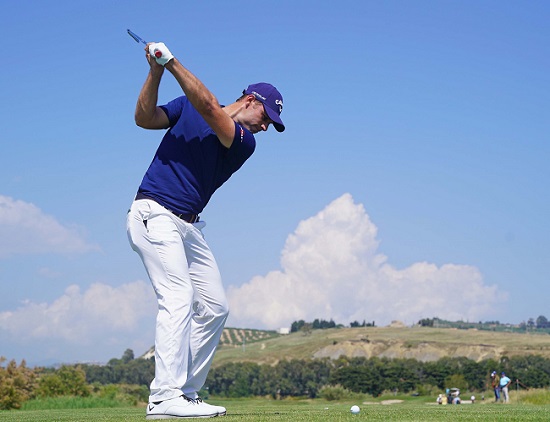 SCIACCA Andrea Pavan impegnato al Rocco Forte Sicilian Open (Foto di Stuart Franklin/Getty Images).