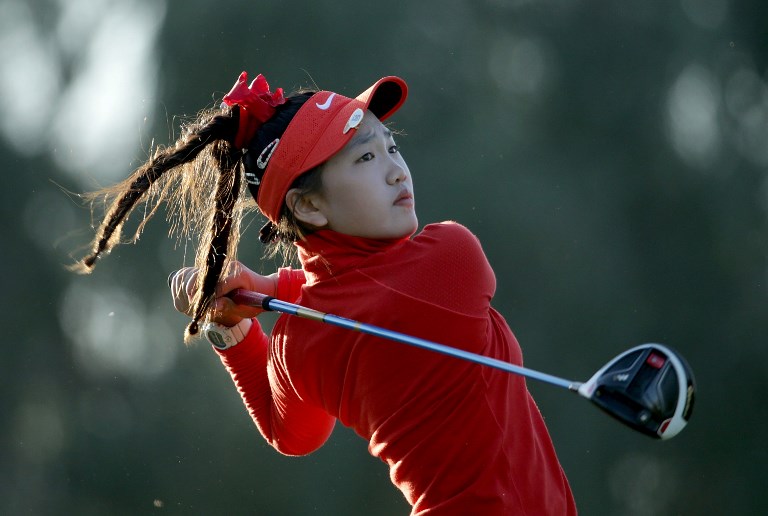 RANCHO MIRAGE (California) Lucy Li alla buca 13 nel secondo giro dell'ANA Inspiration (foto di Jeff Gross/Getty Images/AFP) senza Apple Watch