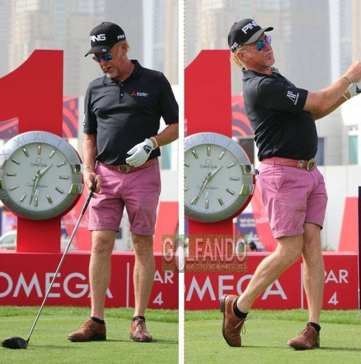 Miguel Angel Jimenez alla vigilia del Dubai Desert Classic