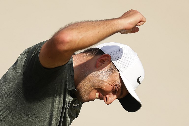 ORLANDO Francesco Molinari dopo il birdie decisivo dalla lunga distanza alla 18 (foto di Richard Heathcote/Getty Images/AFP)