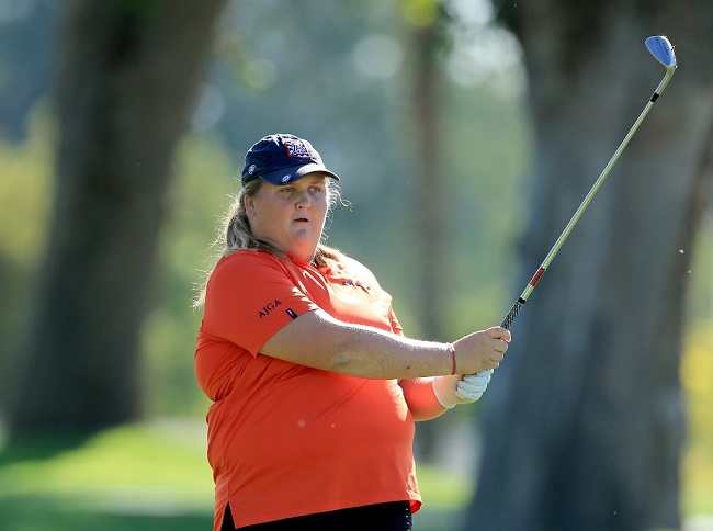 RANCHO MIRAGE (California) Haley Moore nel giro di pratica prima di giocare l'ANA Inspiration (foto David Cannon/Getty Images/AFP)