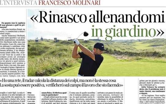 L'intervista a Francesco Molinari su "Il Corriere della Sera" del 12 aprile 2020.