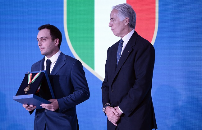 Francesco Molinari e Giovanni Malagò (Foto Fabio Cimaglia / LaPresse)  