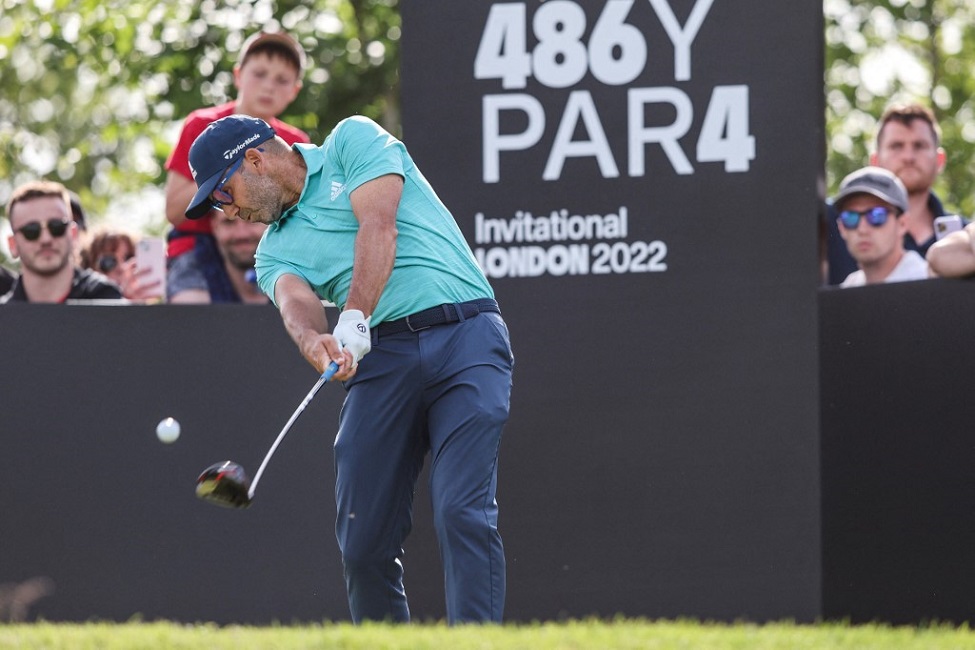 Sergio Garcia nella prima gara delle LIV Golf Invitational Series al Centurion Club di Londra (Foto di Adrian DENNIS / AFP)