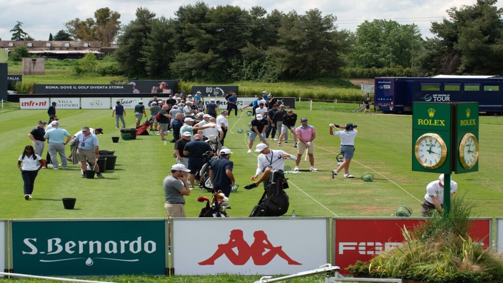 Il driving range del Marco Simone in vista dell'Open d'Italia di golf 2023