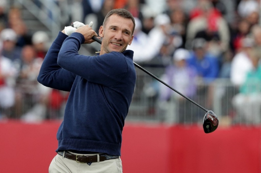  Andriy Shevchenko in campo all'All Star Match della Ryder Cup 2016 ad Hazeltine (Minnesota) 
(foto di Streeter Lecka/Getty Images/AFP)