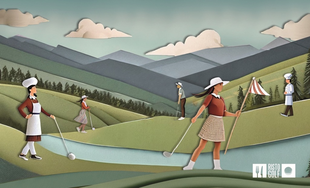 Una delle sei illustrazioni di Ristogolf (Foto Aromi)