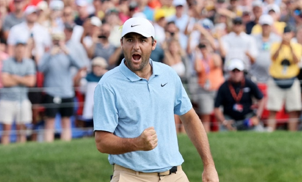 DUBLIN, OHIO Meredith con Bennett Scheffler, Scottie Scheffler, Jack Nicklaus e Barbara Nicklaus dopo il  Memorial Tournament (Foto di Michael Reaves / GETTY IMAGES NORTH AMERICA / Getty Images via AFP)