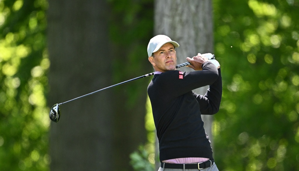 HAMILTON, ONTARIO  Adam Scott sulla buca 7 nel primo giro dell'RBC Canadian Open 2024  (Foto di Minas Panagiotakis / GETTY IMAGES NORTH AMERICA / Getty Images via AFP)