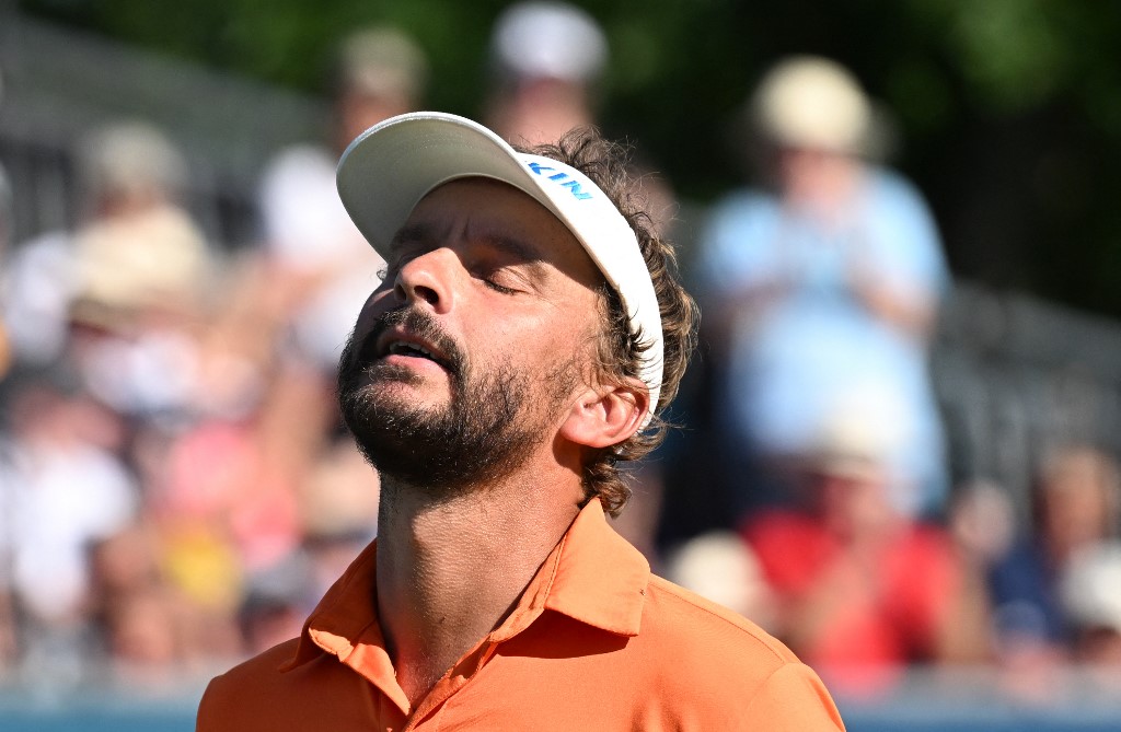 Olimpiadi MONACO - Joost Luiten dopo un errore nel giro finale del BMW International Open 2023 (Foto di Christof STACHE / AFP) 