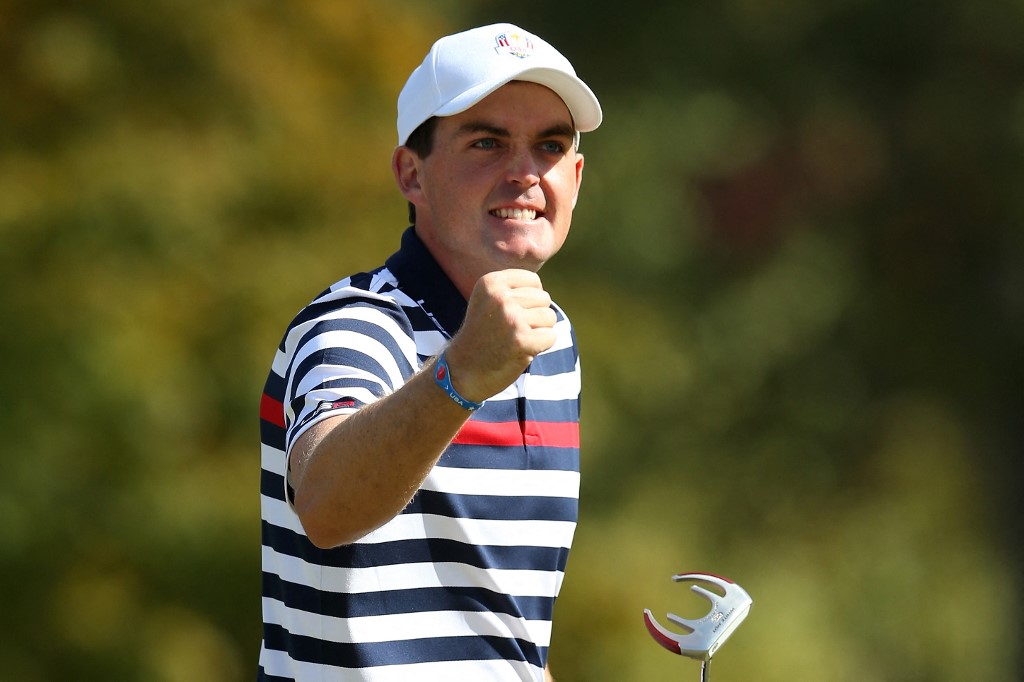 MEDINAH, Keegan Bradley nel giorno dei singoli della Ryder Cup 2012  (Photo by ANDY LYONS / GETTY IMAGES NORTH AMERICA / Getty Images via AFP)