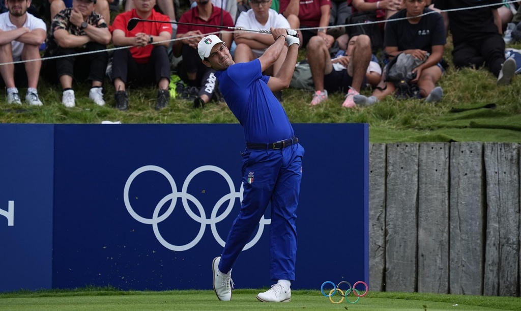 Matteo Manassero nella quarta prova della gara di golf alle Olimpiadi (Foto Federgolf / Scaccini)