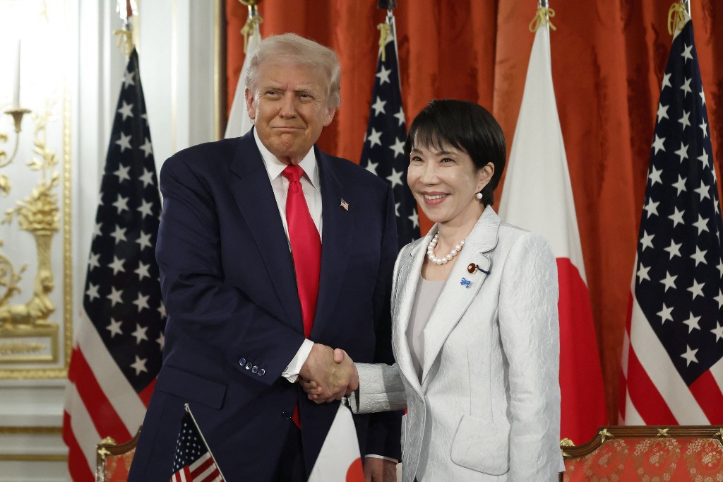 Donald Trump e Sanae Takaichi  (Foto di Kiyoshi Ota / POOL / AFP)